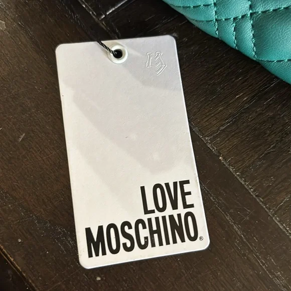 NWT Love Moschino Teal Quilted Women's Bag - Picture 7 of 9